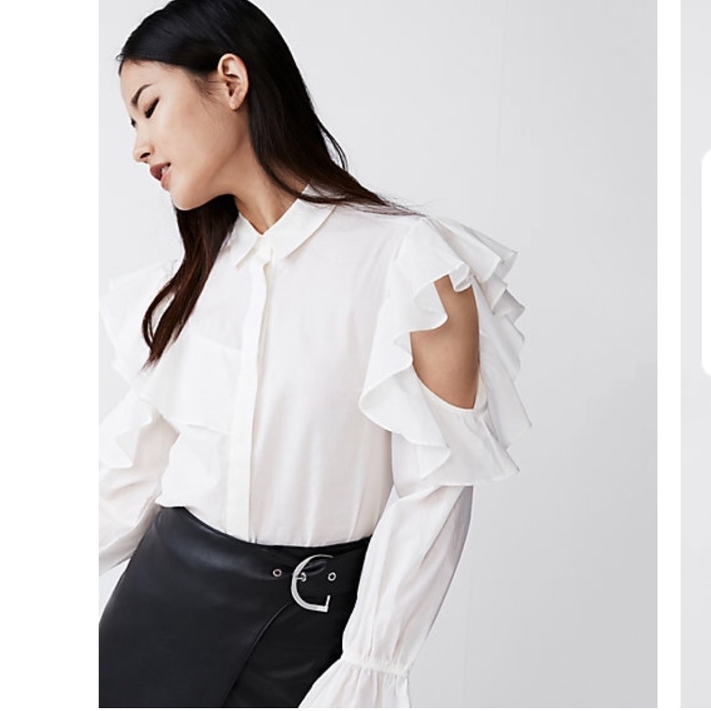 Cold Shoulder Button Down
